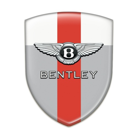 Bentley Tuning Emblem Gray White Print Red band Decoration 