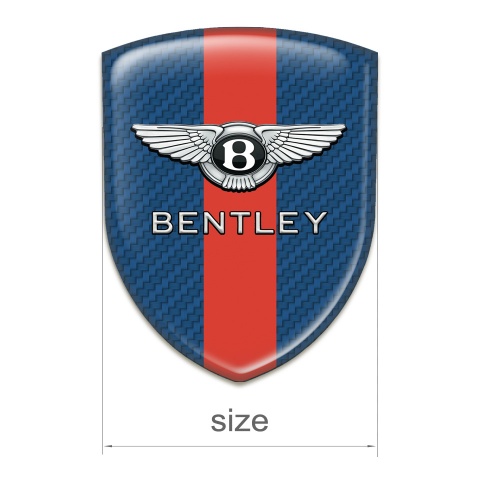 Bentley Self Adhesive Emblem Logo Navy Blue Carbon Print Red Band Decoration 
