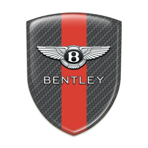 Bentley Domed Emblem carbon with Red Band Design 