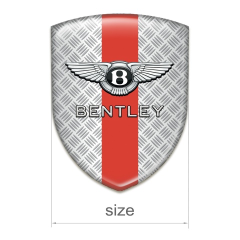 Bentley Silicone Emblem Metal Effect with Red band Design