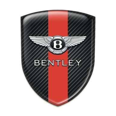 Bentley Resin Sticker Black Fibers with Red band Design 