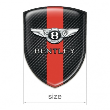 Bentley Resin Sticker Black Fibers with Red band Design 