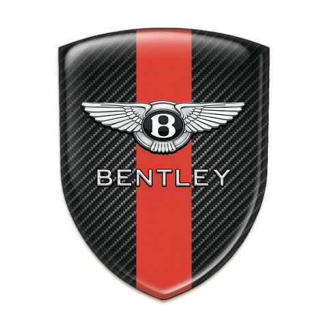 Bentley Resin Sticker Black Fibers with Red band Design 