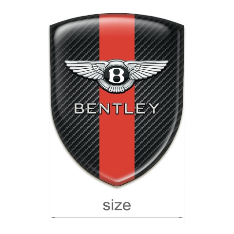 Bentley Resin Sticker Black Fibers with Red band Design 