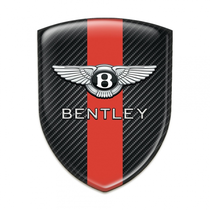 Bentley Resin Sticker Black Fibers with Red band Design 
