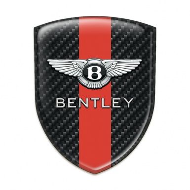 Bentley 3D Gel Emblem Black Carbon with Red Band Design 