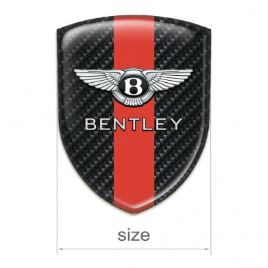 Bentley 3D Gel Emblem Black Carbon with Red Band Design 
