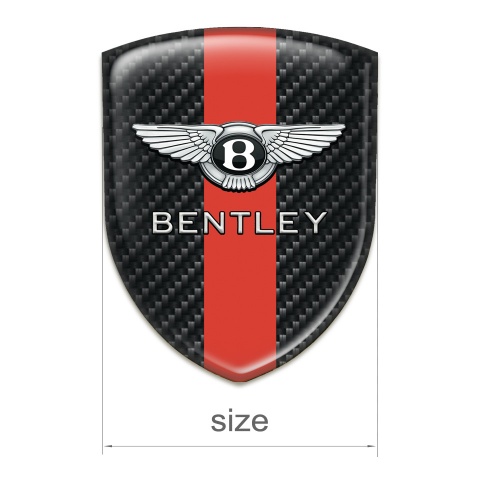 Bentley 3D Gel Emblem Black Carbon with Red Band Design 