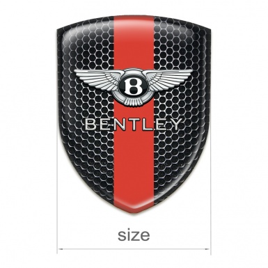 Bentley Tuning Badge  Perforated Steel with Red Band Design 