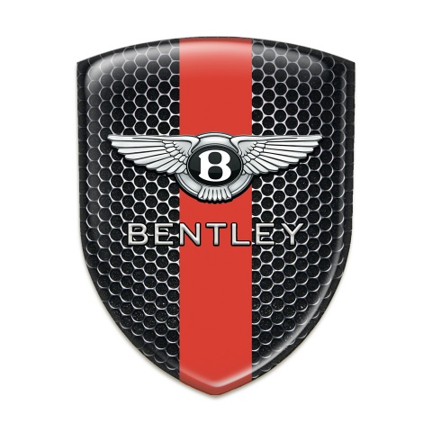 Bentley Tuning Badge  Perforated Steel with Red Band Design 