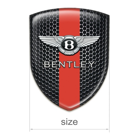 Bentley Tuning Badge  Perforated Steel with Red Band Design 