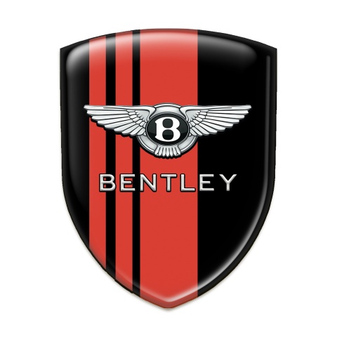 Bentley Car Accessories Badge Black with Red Lines Design 