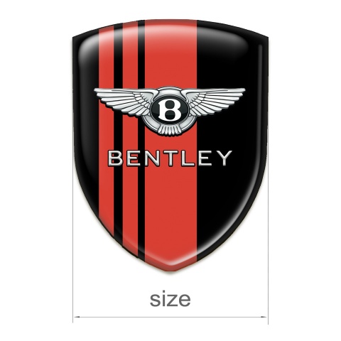 Bentley Car Accessories Badge Black with Red Lines Design 