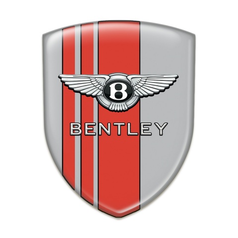 Bentley Car Interior Badge Gray with Red Stripes Edition 