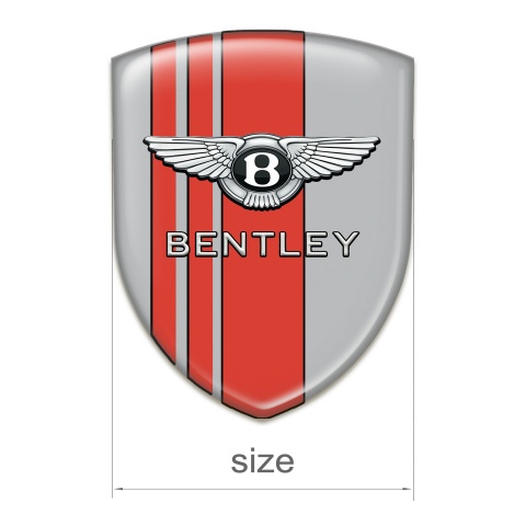 Bentley Car Interior Badge Gray with Red Stripes Edition 