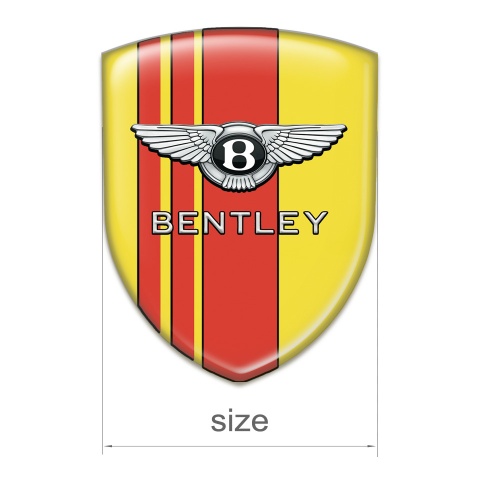 Bentley Self Adhesive Emblem Logo Yellow with Red Lines Edition 