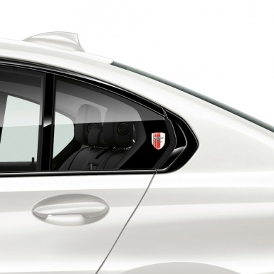 Bentley Domed Emblem White with Red Lines Edition 