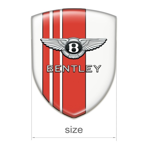 Bentley Domed Emblem White with Red Lines Edition 