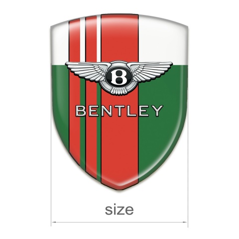 Bentley Resin Sticker Green White with Red lines Style 