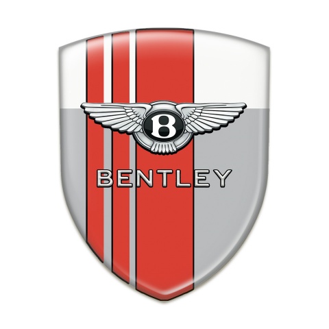 Bentley Emblem Exterior Gray White with Red Lines Style 