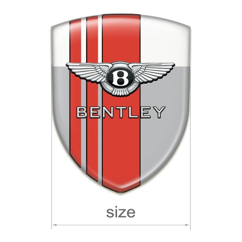 Bentley Emblem Exterior Gray White with Red Lines Style 