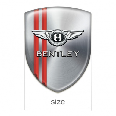 Bentley Car Interior Badge Silver with Red Streaks Style 