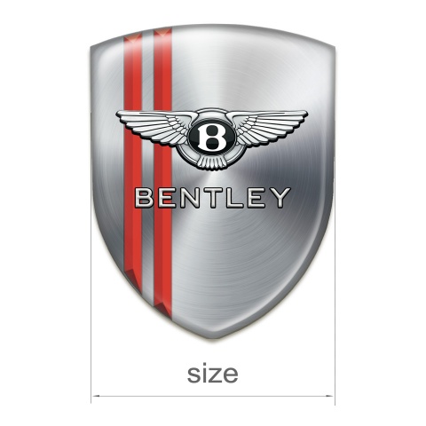 Bentley Car Interior Badge Silver with Red Streaks Style 