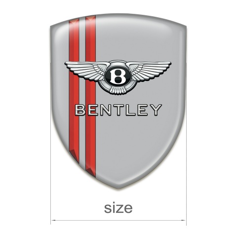 Bentley Silicone Car Decal Badge Gray with Red Streaks Style 