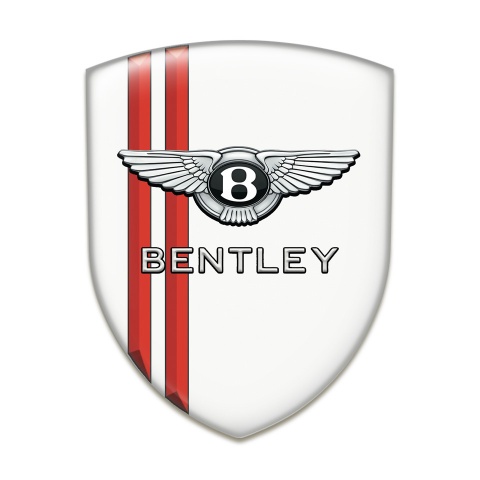 Bentley Auto Emblem White with Red Streaks Style 