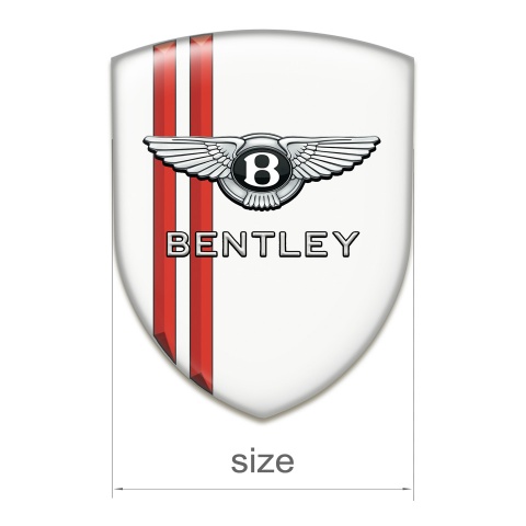 Bentley Auto Emblem White with Red Streaks Style 