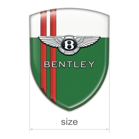Bentley Emblem Badge Logo Green White Print Red Streaks Style 