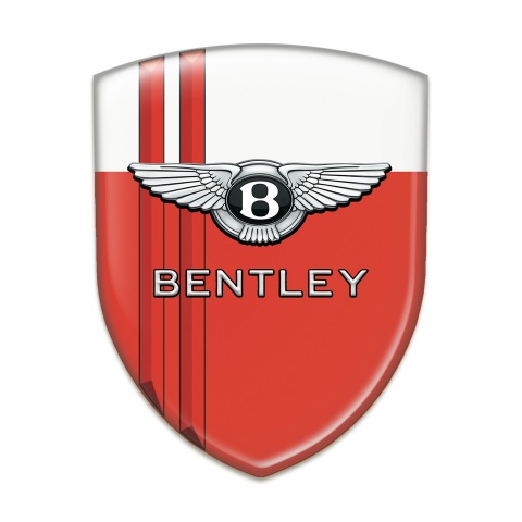 Bentley Logo Emblem Red White Print Red Streaks Edition 