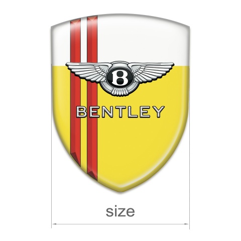 Bentley Self Adhesive Emblem Logo Yellow White with Red Lines Style 