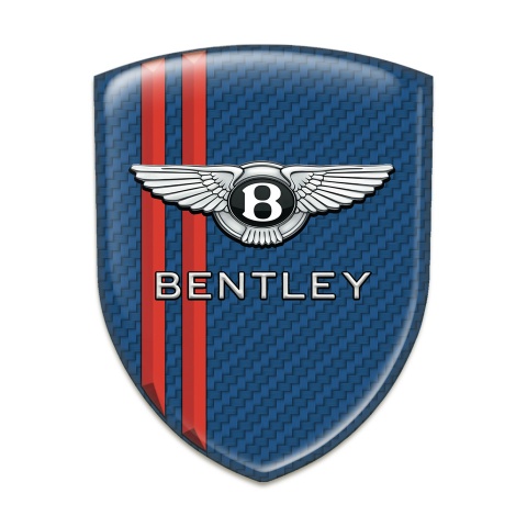 Bentley Silicone Emblem Navy Blue carbon Red Lines Design 