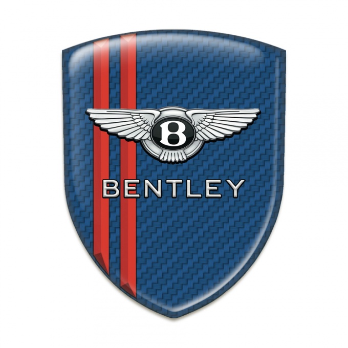 Bentley Silicone Emblem Navy Blue carbon Red Lines Design 
