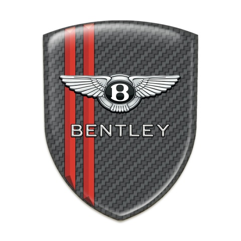 Bentley Resin Sticker Carbon with Red Stripes Design 