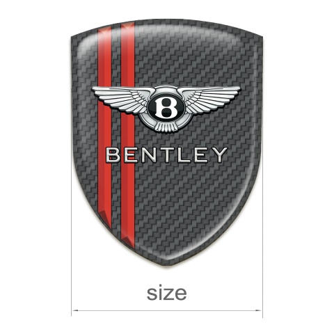 Bentley Resin Sticker Carbon with Red Stripes Design 