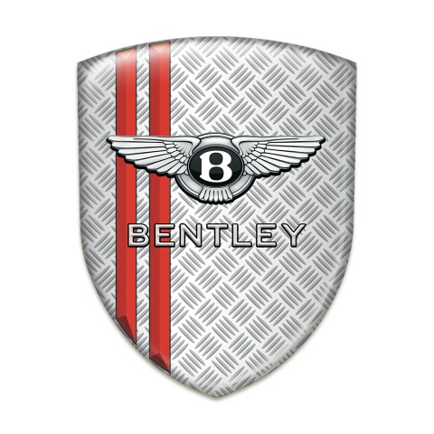 Bentley 3D Gel Emblem Mettal effect with Red Lines Design 