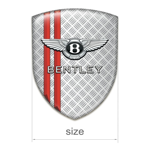 Bentley 3D Gel Emblem Mettal effect with Red Lines Design 