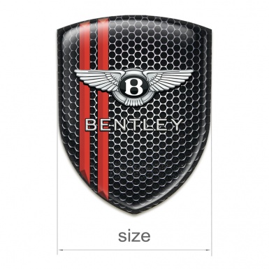Bentley  Self Adhesive Car logo Emblem Perforated Steel Red Lines Design 