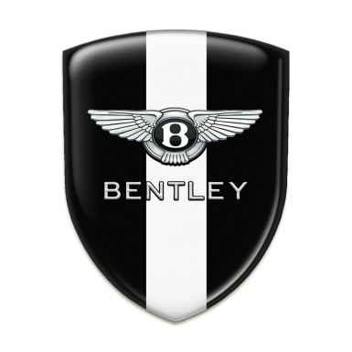Bentley Car Interior Badge Black with White Ribbon Style 