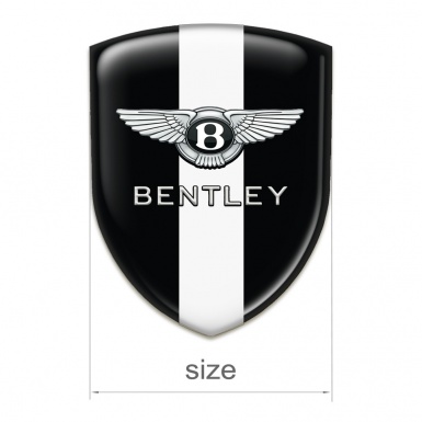 Bentley Car Interior Badge Black with White Ribbon Style 