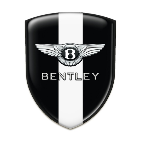 Bentley Car Interior Badge Black with White Ribbon Style 