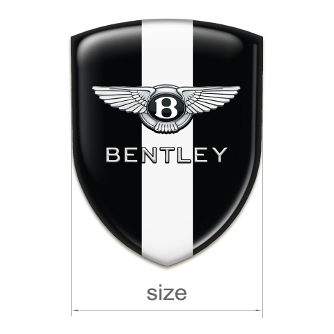 Bentley Car Interior Badge Black with White Ribbon Style 