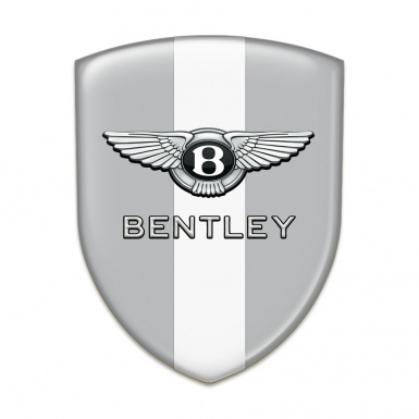 Bentley Silicone Badge Gray with White Ribbon Style 