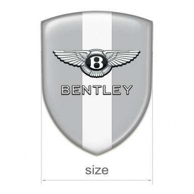 Bentley Silicone Badge Gray with White Ribbon Style 