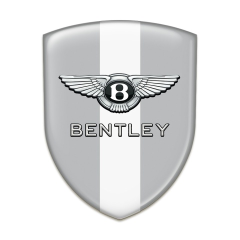 Bentley Silicone Badge Gray with White Ribbon Style 