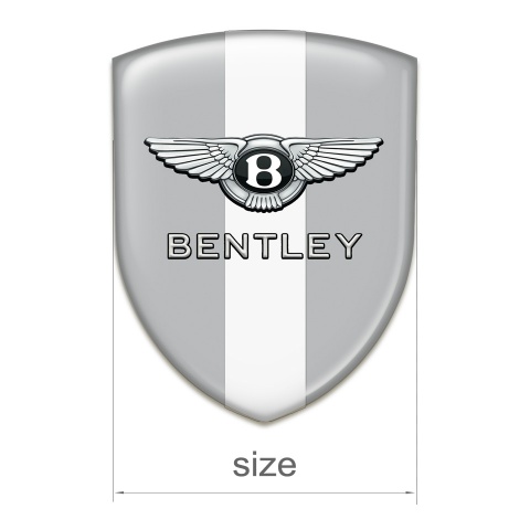 Bentley Silicone Badge Gray with White Ribbon Style 