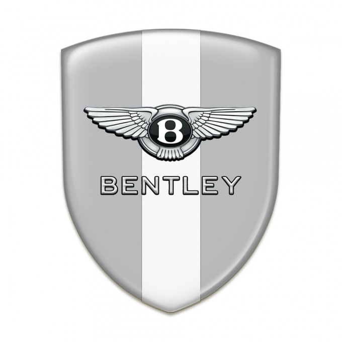 Bentley Silicone Badge Gray with White Ribbon Style 