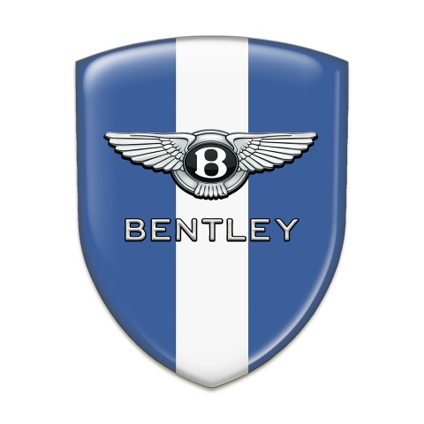 Bentley Auto Emblem Blue Print with White Ribbon Design 